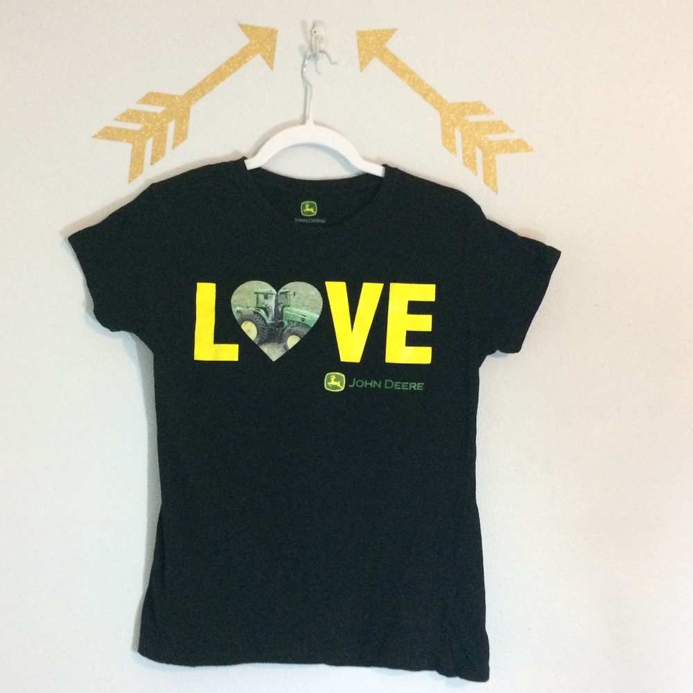 John Deere Womens Graphic Tee Size Small Black